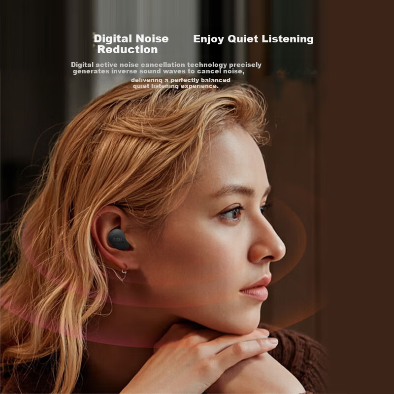 JBL WAVE BUDS 2 True Wireless Bluetooth Earbuds Active Noise Cancelling In-Ear Headphones for Calls and Music Compatible with Apple Huawei Xiaomi Phones Black