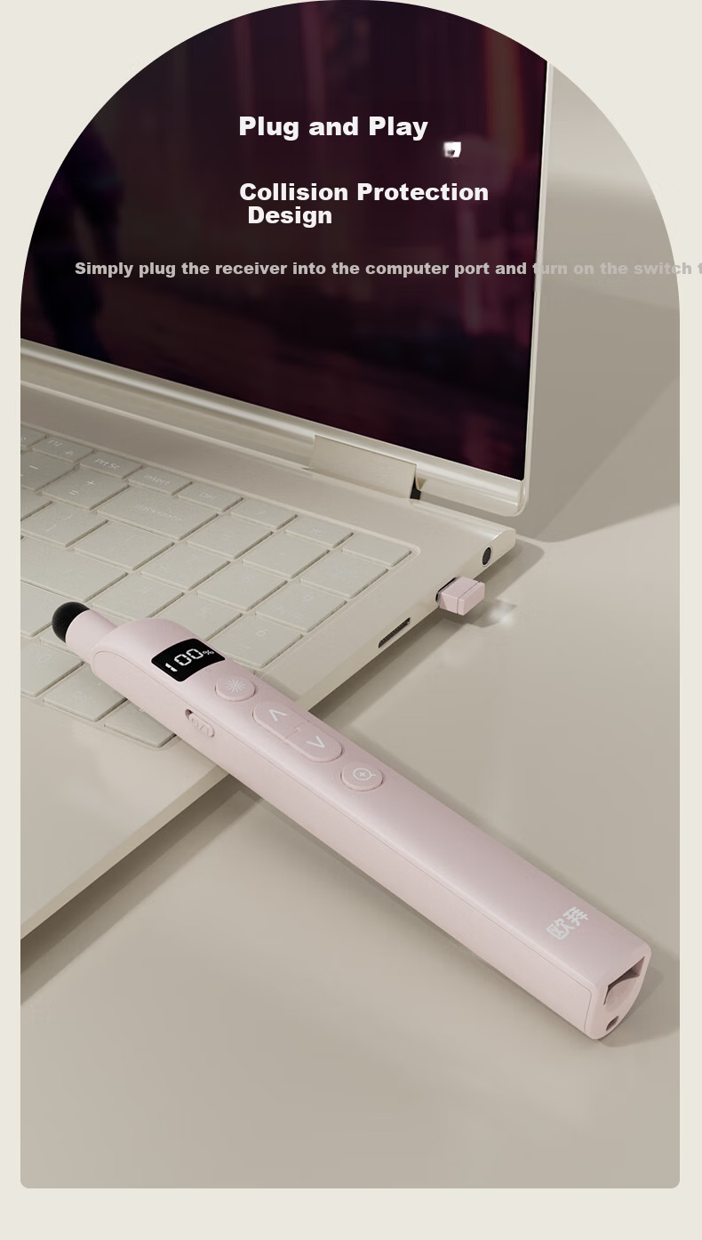 Obai T12 Writing and Page Turning Pen Multifunctional PPT Touch Pen for Teachers Compatible with Seewo Whiteboard Multimedia Teaching All-in-One Machine Countdown Page Turning Touch Pen 3-in-1 Red Lig 16