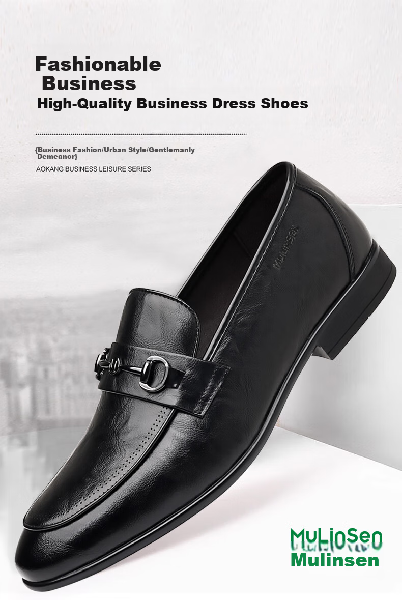MULINSEN Men's Business Casual Slip-On Loafers Formal Wedding Shoes SHW851050 1