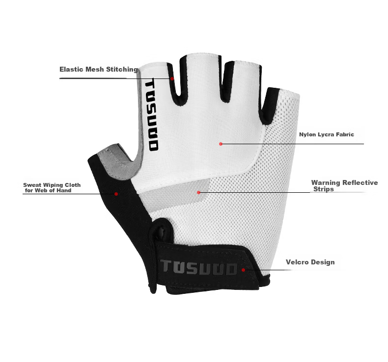Captain Tas Summer Cycling Half Finger Gloves Road Mountain Bike Anti-Slip Shock Absorption Short Finger Riding Gear 5