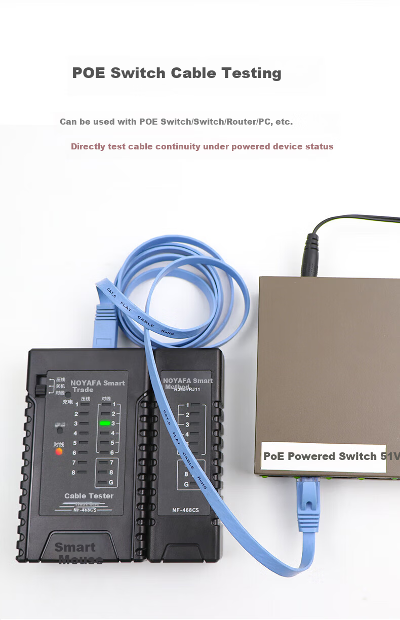 Smart Mouse NF-468CS Network Cable Tester RJ45 RJ11 Line Detector Single-Head Network Telephone Cable Tester 7