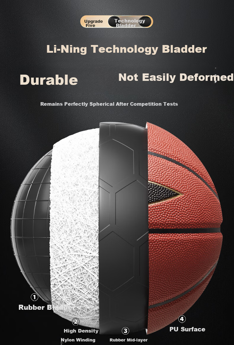 Li-Ning Basketball Adult Size 7 Junior High and Primary School Student Youth Exam Special Indoor Outdoor Non-Slip Training Size 7 Basketball 12