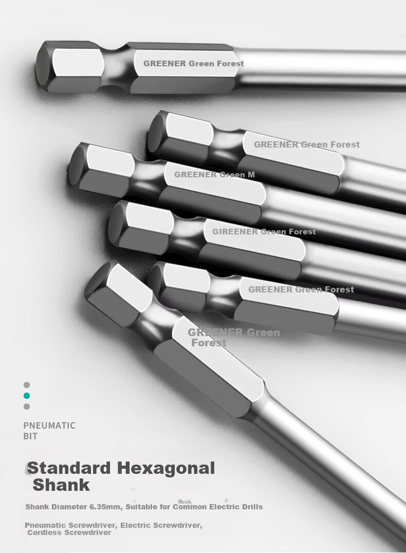 GREENER Cross Head Electric Precision Screwdriver Set Household Cordless Drill Strong Magnetic Screwdriver Bits Extended Hex High Hardness 9