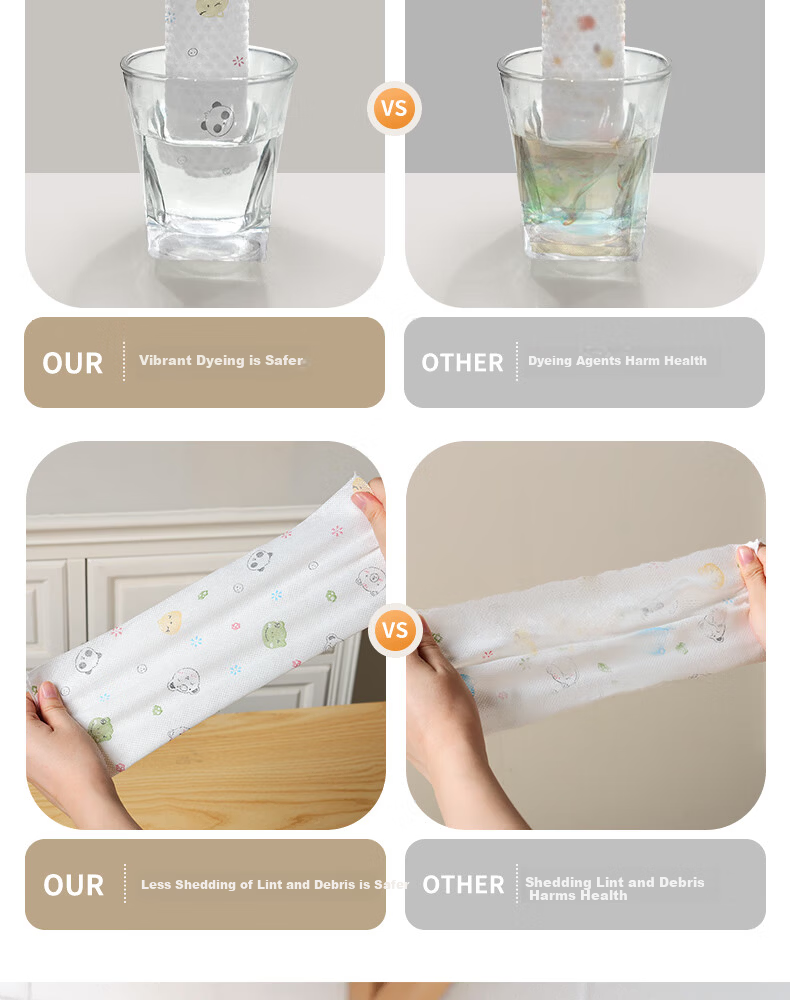 Grace Lazy Cleaning Cloth 24x30cm 50 Sheets Kitchen Disposable Absorbent Oil-Removing Dish Cloths 3