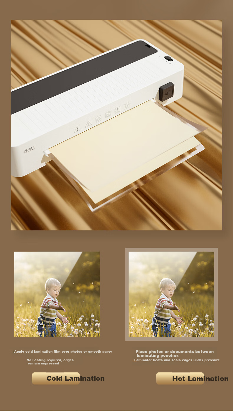 Deli Laminator A4 Photo Laminating Machine for Home And Office Use, Picture Laminating Machine, Film Laminator, Lamination Press with Laminating Pouches, Not A Vacuum Packaging Machine, Blue 3