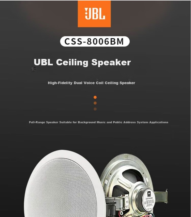 JBL CSS8006BM 6.5-Inch Ceiling Speaker Embedded TV Living Room Background Music Ceiling Speaker Commercial Public Address Conference Room Constant Voltage Ceiling Speaker 1