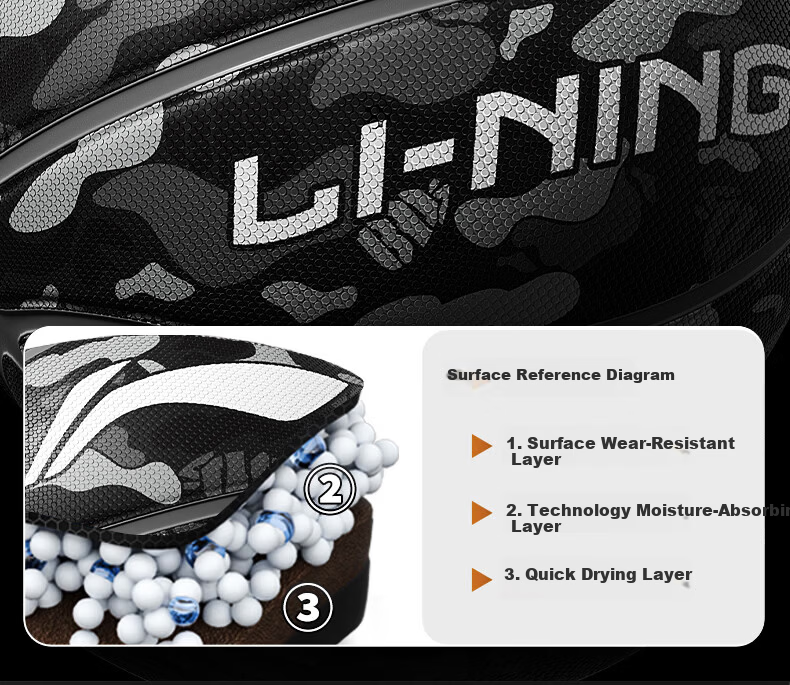 Li-Ning No.7 Basketball Adult Competition Youth Middle School Anti-Slip Wear-Resistant No.7 Children's Indoor Outdoor Basketball 11