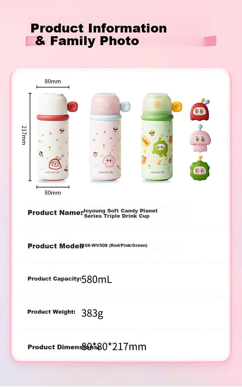 Joyoung Insulated Bottle 316L Stainless Steel Large Capacity Outdoor Portable High-Value Thermos Cup 1.3L White 14