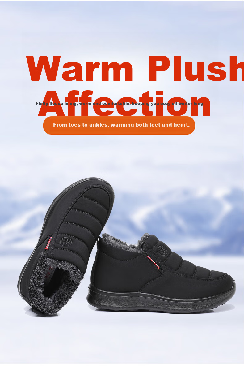 Anglerfish Old Beijing Cloth Shoes Winter Women's Middle-aged and Elderly Mom Fleece Thickened Warm Non-slip Cotton Shoes A8006 Red 36 4