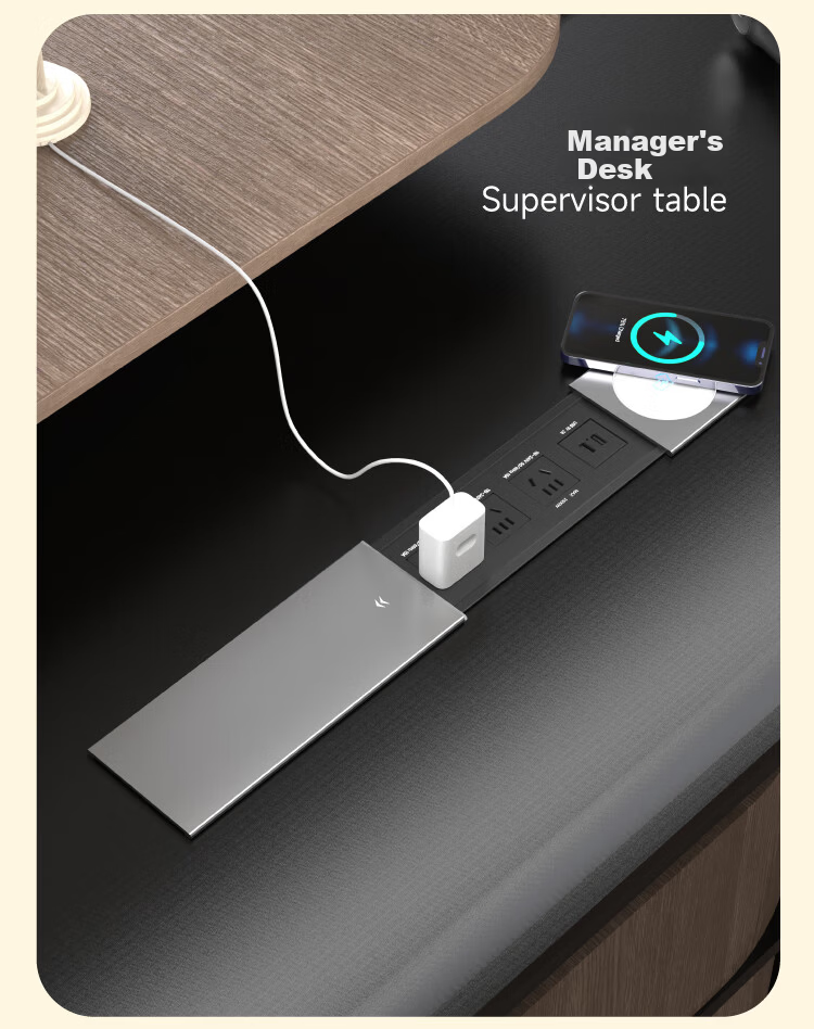 Shuxiang Embedded Socket, Desktop Socket, Embedded Power Strip, Island Furniture, Tabletop Desk, Dining Table Hidden Socket with USB/Type-C Sliding Cover, Embedded Power Strip 10