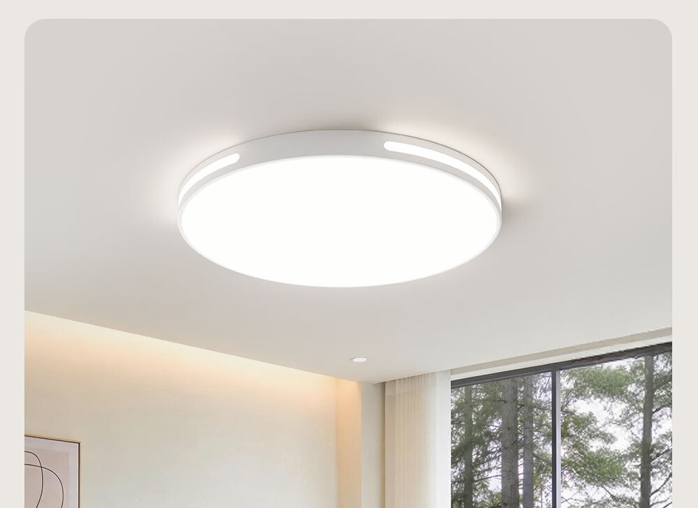 Kuka LED Ceiling Light Eye Protection PR Light Source Living Room Bedroom Lighting 40cm Round - Three Colors [Installation Included] 40