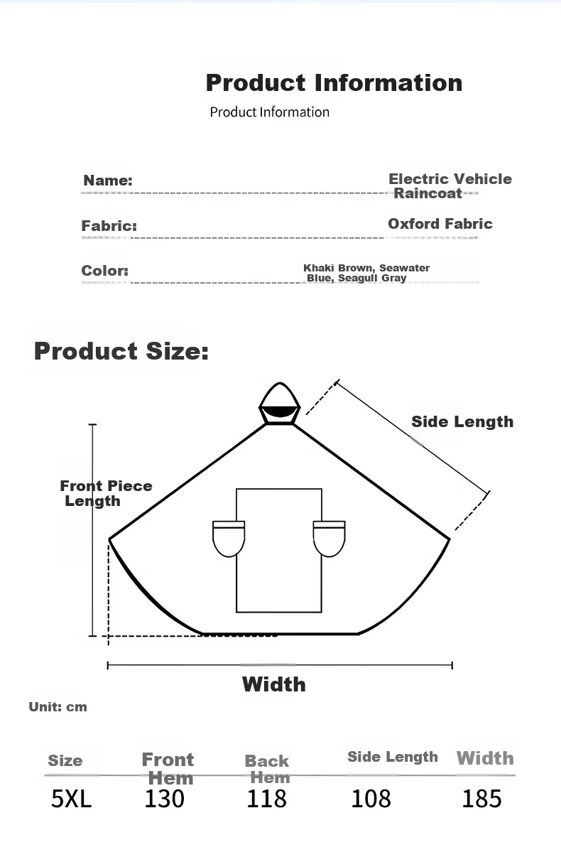 Feilinsman Electric Vehicle Raincoat Long Full-Body Thickened Enlarged Unisex Adult Motorcycle Electric Bike Rain Poncho 12