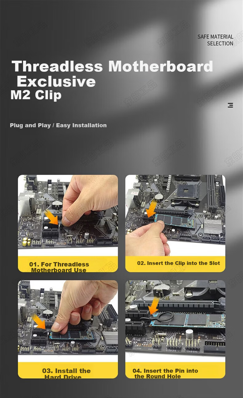 Eastern Works M.2 SSD Mounting Screws M.2 Clip Standoff Motherboard Fasteners Compatible with ASUS MSI M.2 Screw Set 5