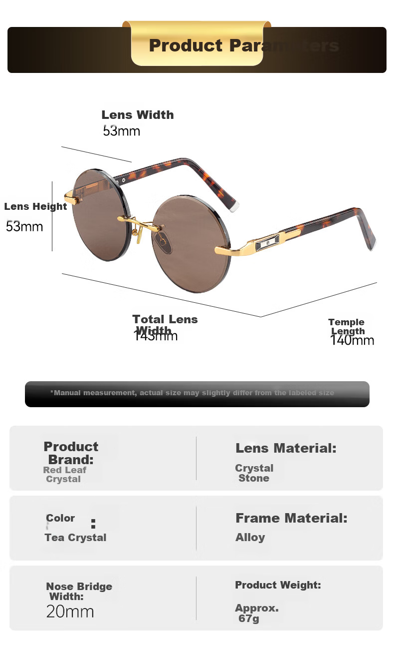 HONGYE Tea Crystal Glasses Crystal Polarized Sunglasses Brown Lens Men Elderly Dad East Sea HD Sun Protection 8