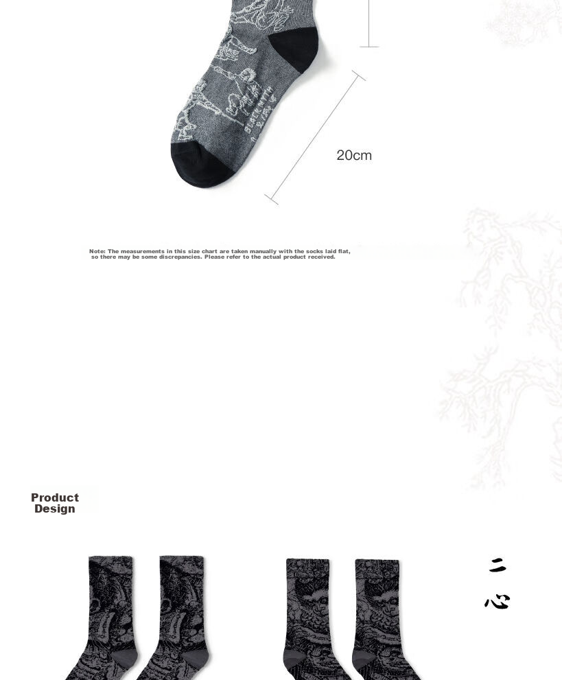 Black Myth Knitted Sock Gift Box One Unisex Wukong Jacquard Ribbed Cotton Blend Mid-Calf Socks 3