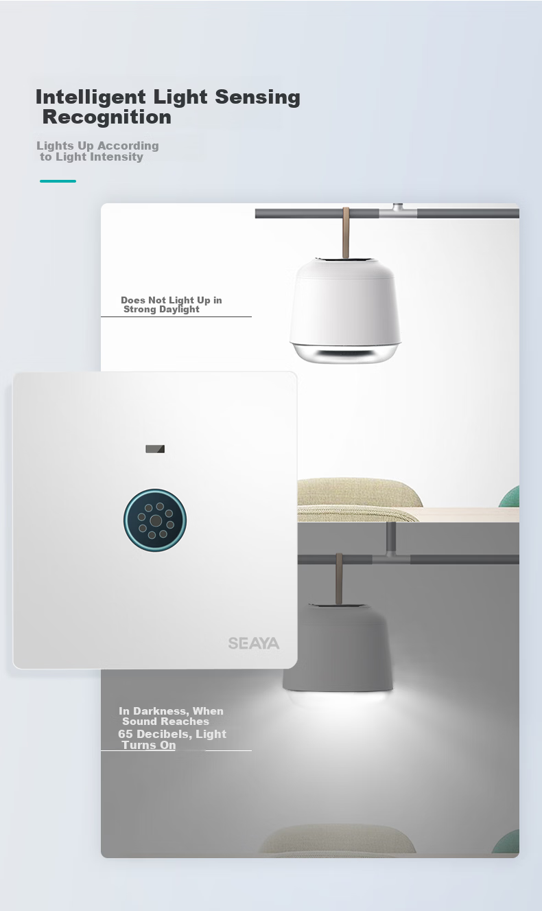 Xiya Human Body Sensor Switch, 86-Type Delayed Smart Switch, Staircase Hallway Infrared Human Body Sensor Switch, White 7