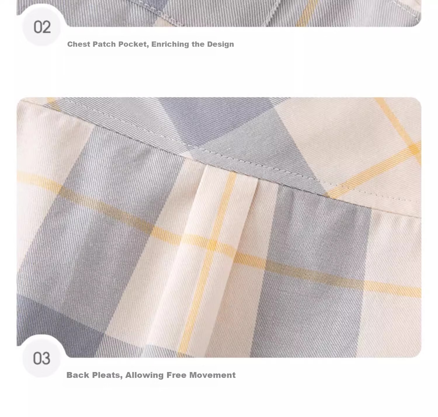 DAVE & BELLA Boys' Plaid Cotton Shirt Spring and Autumn Kids' Clothing 7