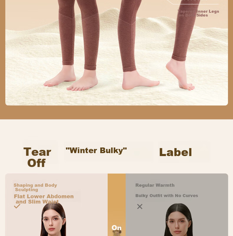 GRACEWELL Women's Thermal Sportswear Autumn Winter Wool Heat Retaining Slim Fit Base Layer Set Autumn Top and Bottom Cocoa Brown F 8