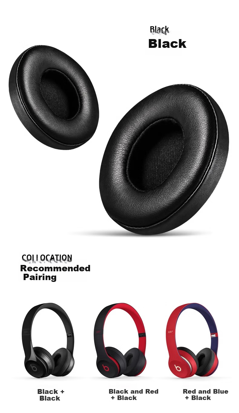 Penggu Replacement Ear Cushions for Beats Solo3 Wireless Headphones, Compatible with Solo2, Genuine Sheepskin Leather Ear Pads, White 11