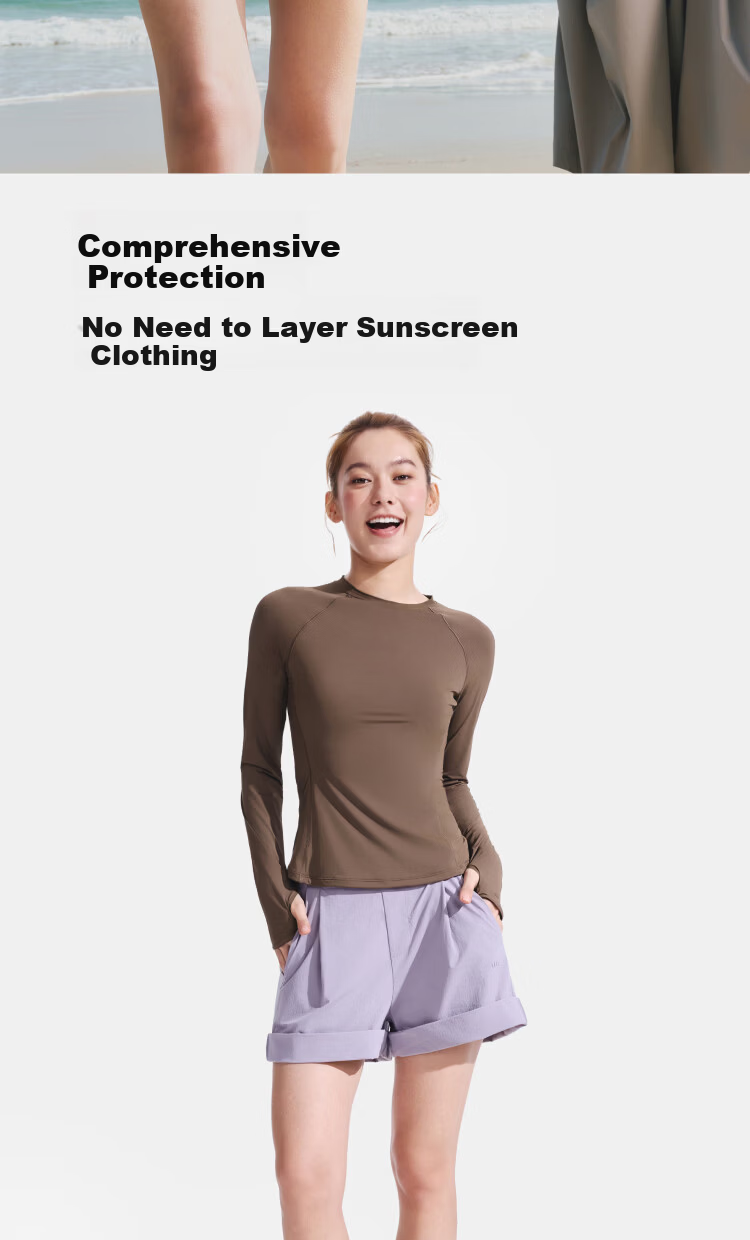 Beneunder Women's Sports Sun Protection Jacket Long Sleeve Quick-Dry Breathable Base Layer Shaping Top HE018 Burgundy Purple XL 18