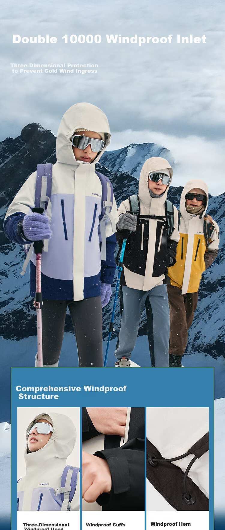 TOREAD Flagship Children's 3-In Jacket for Boys And Girls, Autumn And Winter Style, Warm Outerwear for Older Kids, Polar White, Size 150 6
