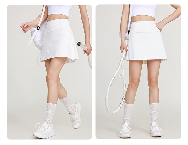Langsha Ice Silk Sports Skirt Women Summer New Quick-Dry Anti-Exposure Yoga Skirt A-Line Small Size Sun Protection Half Skirt 15
