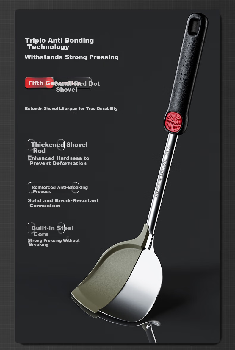 Chuida Huang Healthy Pure Titanium Kitchen Spatula Household Full Titanium Cooking Spatula Stir-Fry Spatula 10