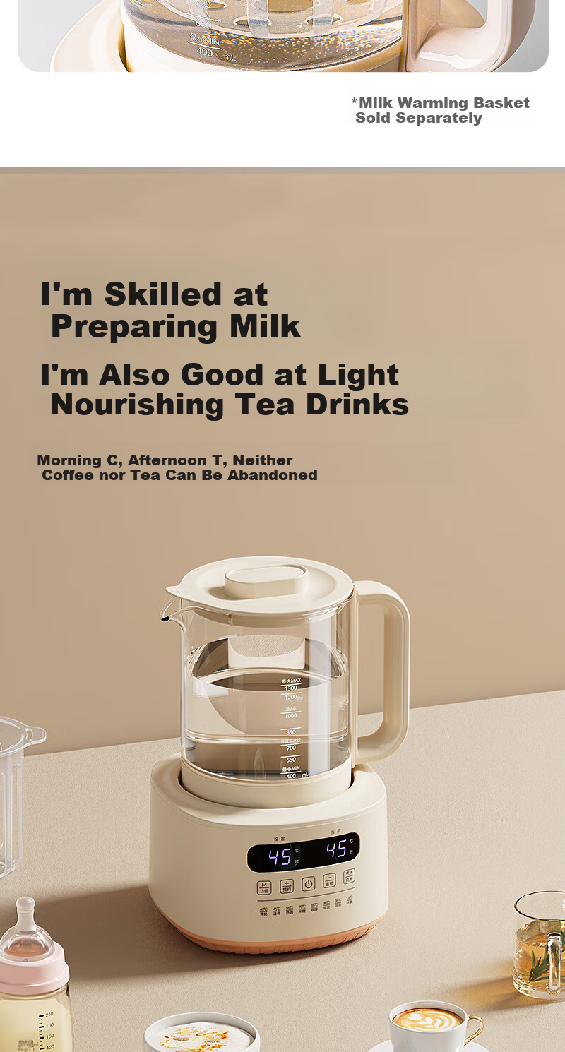 Xinbei Glass Milk Warmer with Coated Base Model 8253 8