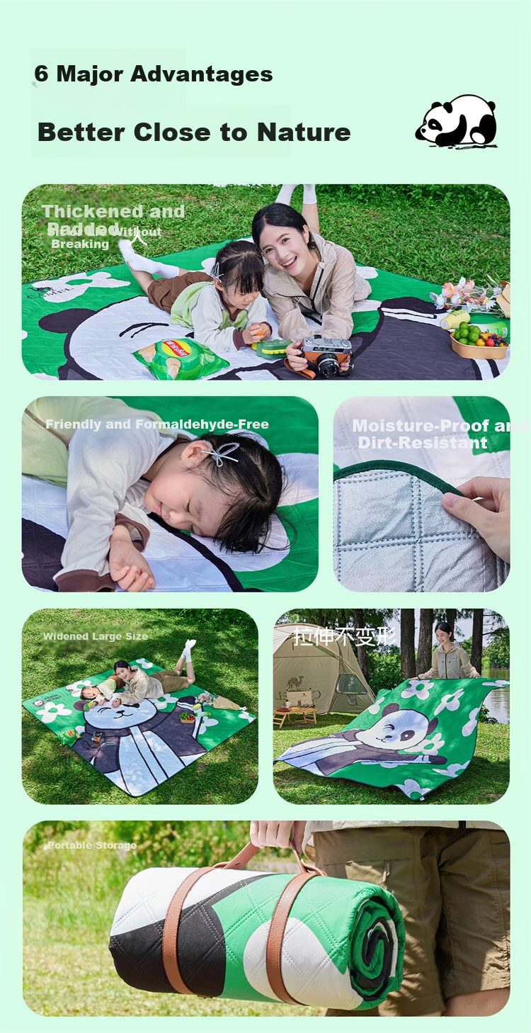 CAMEL Panda Picnic Mat Thickened Outdoor Camping Tent Moisture-Proof Waterproof Ground Mat P026 2