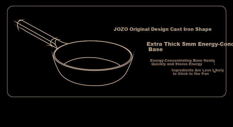 Jiu Zhu Gold Label 26cm Deep Frying Pan Cast Iron Skillet Flat Bottom Non-Coated Non-Stick Gas Stove Induction Cooker Frying Pan 15