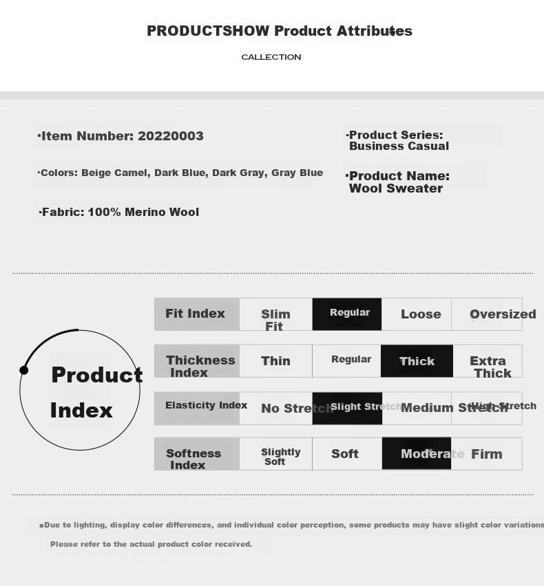 Hengyuanxiang Men's 100% Pure Wool Thickened Sweater Autumn Winter Base Layer Crew Neck Pullover Knitwear 8
