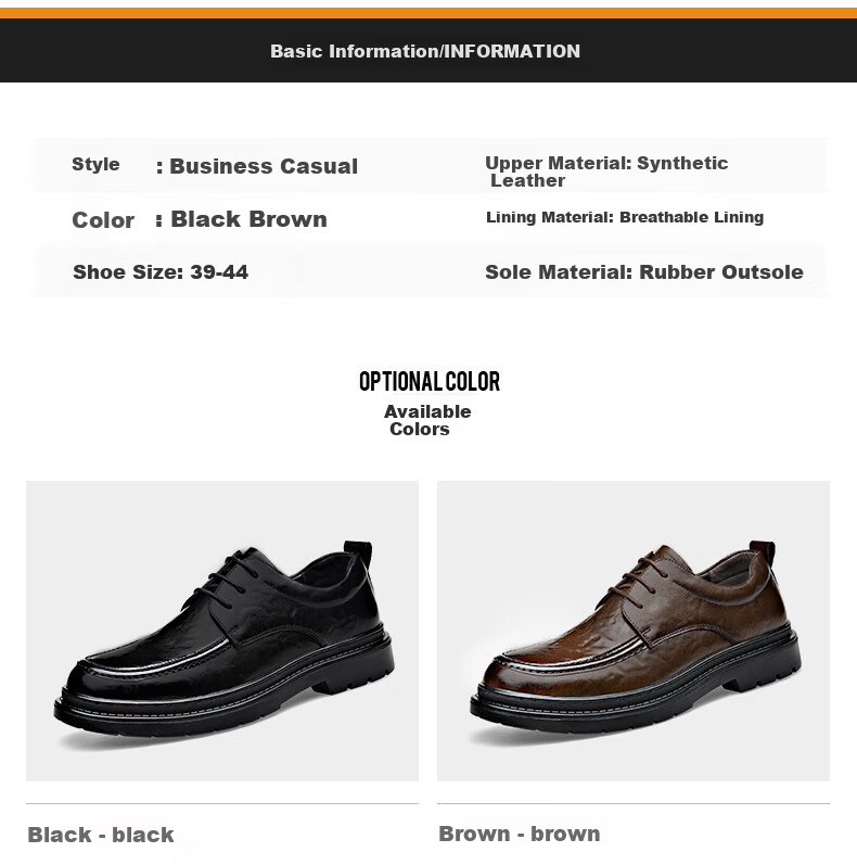 MULINSEN Men's Business Formal Leather Shoes Thick Sole Youth Lace-up Casual Shoes R22033 6