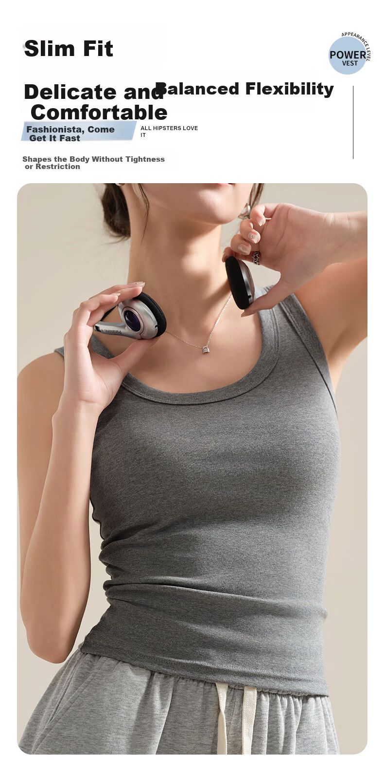 MiiOW Summer Lightweight Cotton Vest for Women 2025 New Slim Fit Outerwear Breast Coverage Backless Camisole Base Top 3