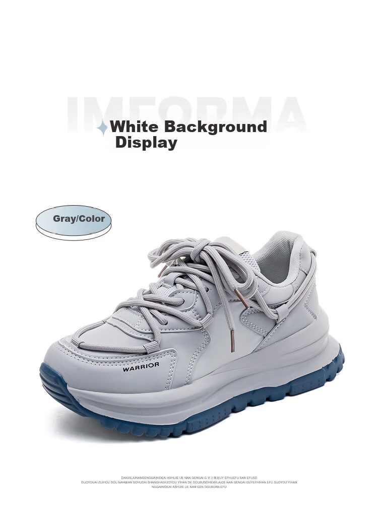 Warrior Official Women's Shoes 2026 Spring Sports Shoes Women Thick Sole Height Increasing Sneakers Women Green Beige 38 15