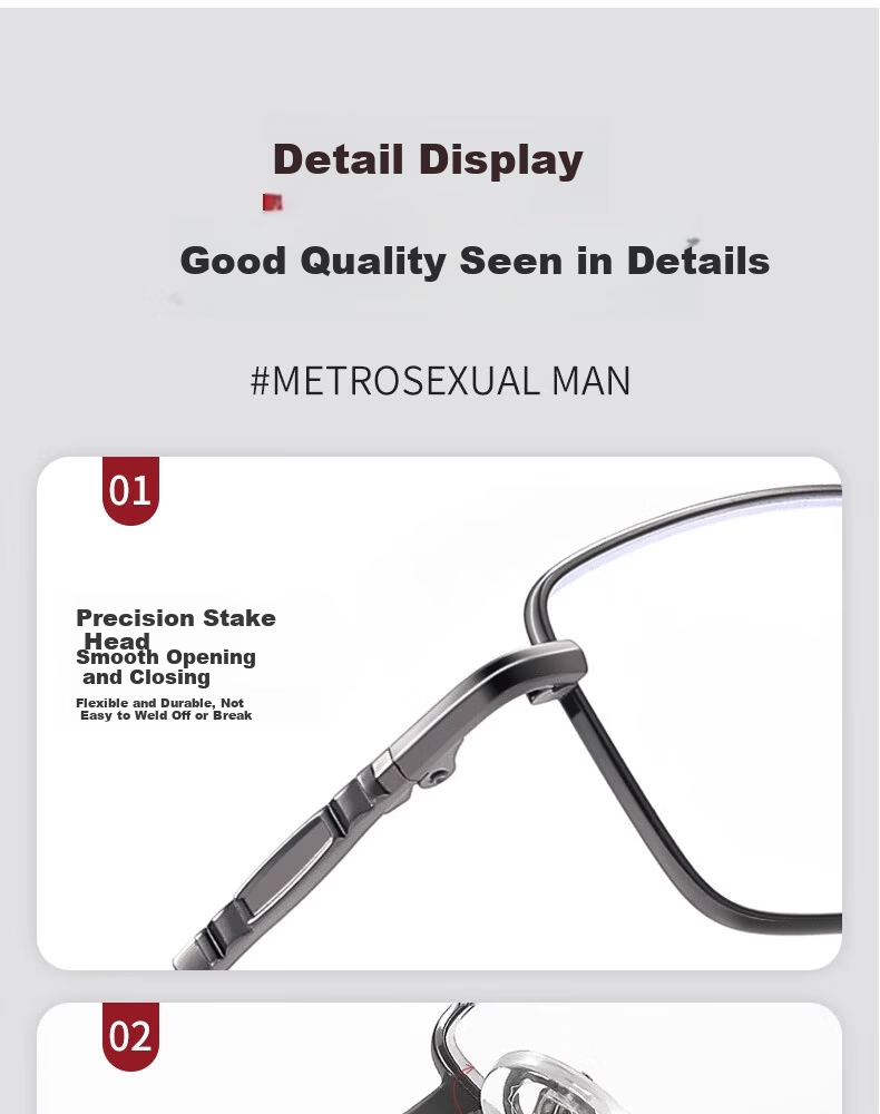 GOGOSOON 2025 New Business Men's Reading Glasses Memory Titanium Alloy Genuine Ultra-Light Frame 8