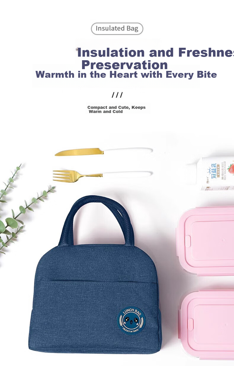 Anmai Handheld Insulated Lunch Bag, Student Meal Bag, Office Worker Bento Box Bag, Picnic Bag, Gray S1950 2