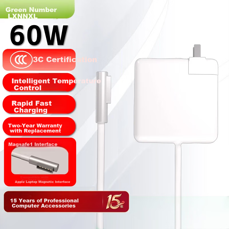 Green Effect Compatible Apple Laptop Charger 60W MacBook Air Pro A1278 A1181 16.5V 3.65A Power Adapter L-Type A1184 A1186