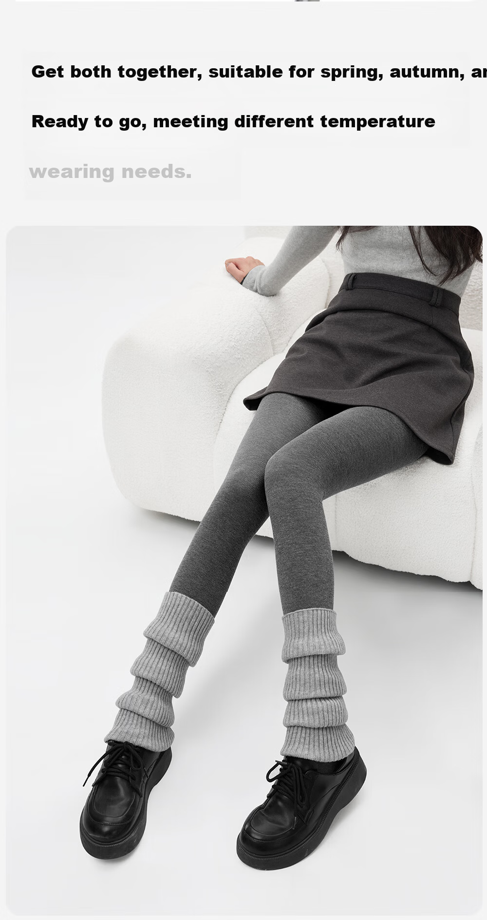 Caramella Vertical Stripe Thickened Warm Leggings for Women Autumn Winter Slimming Cotton Pants Black Footed 12