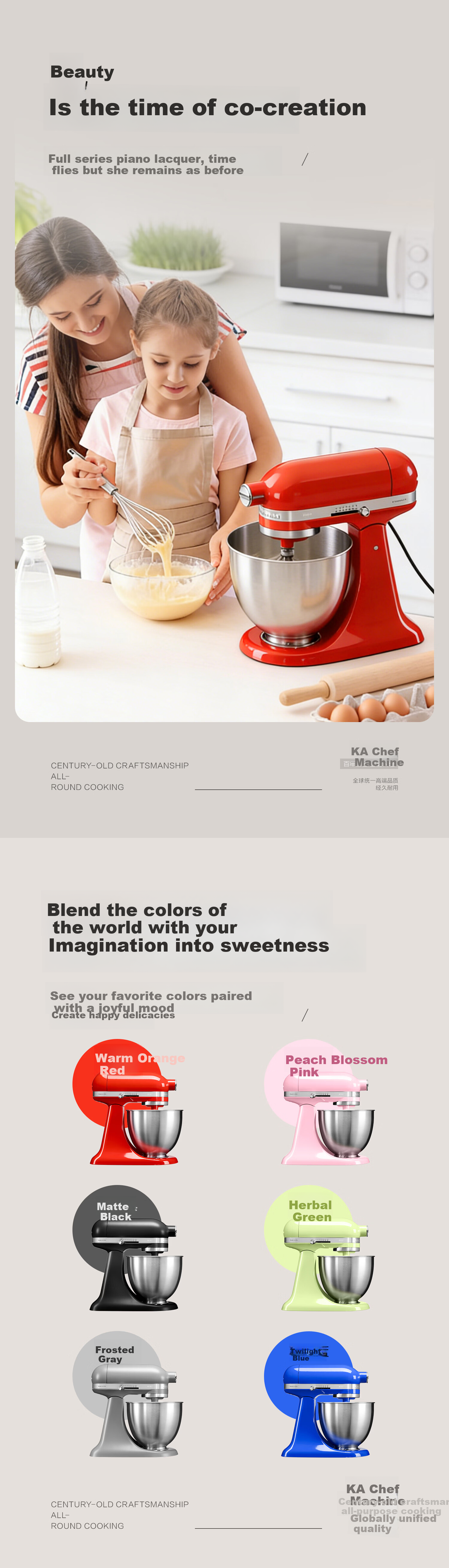 KitchenAid 3.5QT Multifunctional Stand Mixer Home Small Dough Kneading Machine Warm Orange 5KSM3311XCHT 2