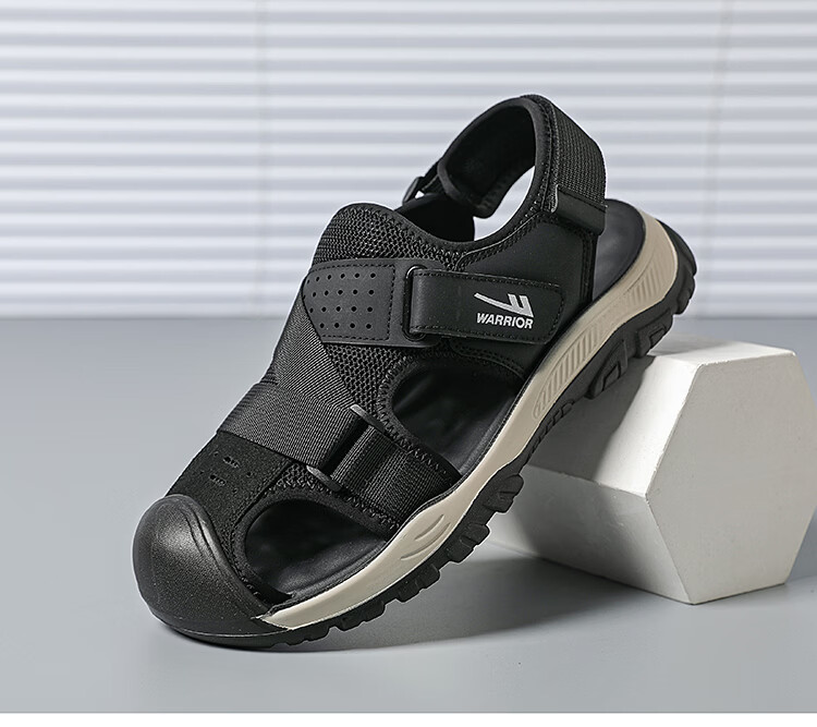 Warrior Men's Outdoor Sandals Durable Sports Slippers Beach Shoes WSL(WZ)-1755 Khaki Black Size 39 1