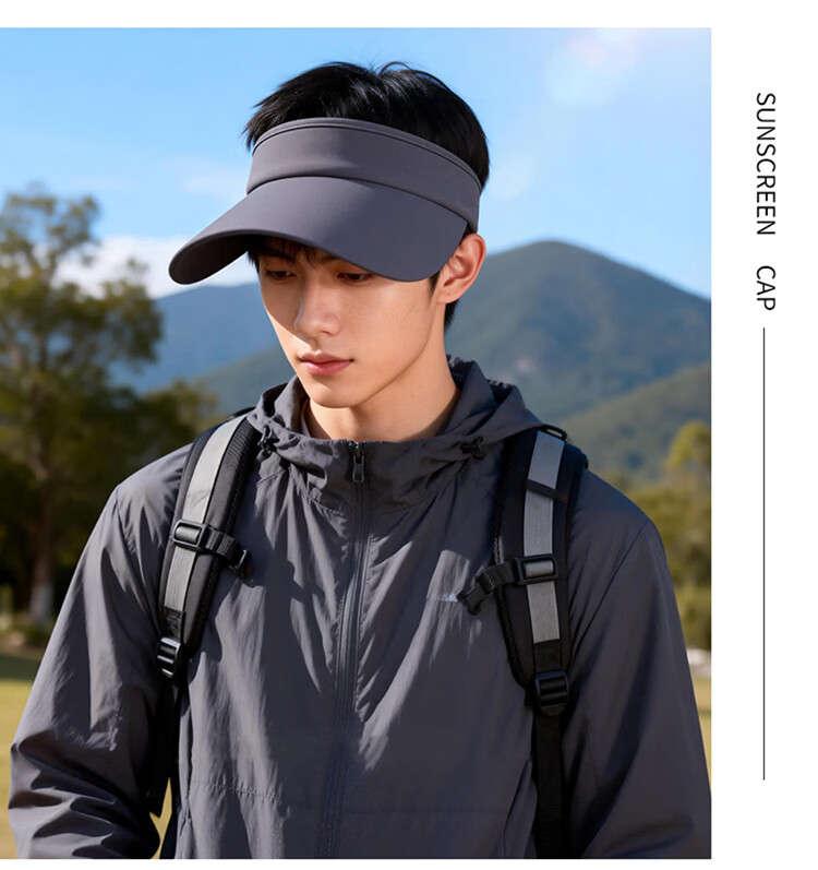 Dusenna Unisex Sun Protection Hat Summer Face-Shielding UV Protection Baseball Cap Running Visor Open-Top Hat 8