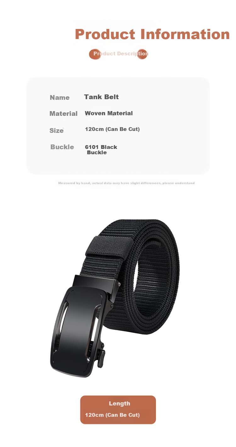 Biyoumei Men's Belt Tank II Automatic Buckle Tank Belt Business Casual Birthday Gift Men's Leather Belt 3