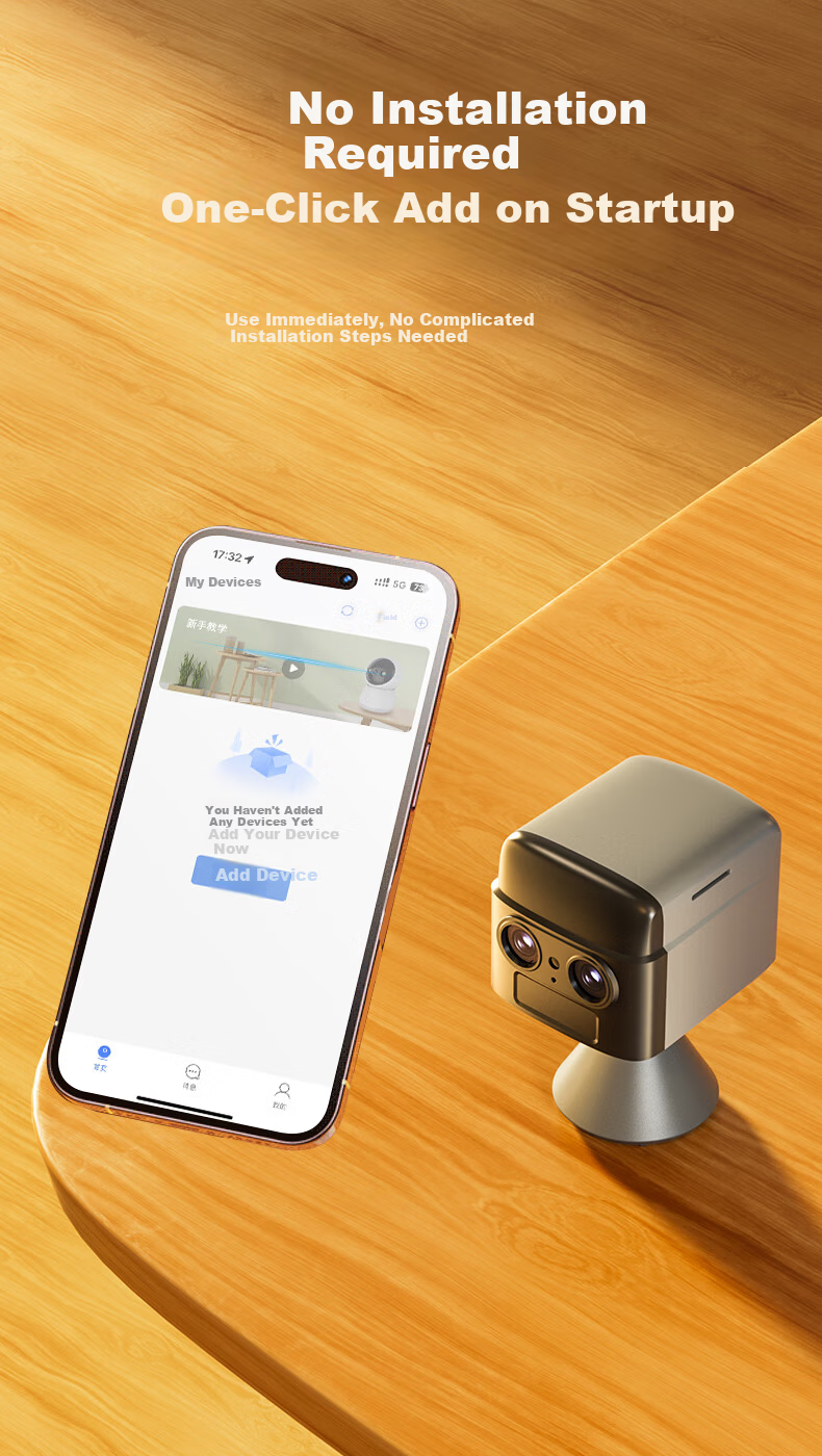 Tuqiang Camera Lifetime Data-Free Wireless No Network No Power Needed Remote HD Night Vision Home Surveillance Recorder WiFi Indoor JD Self-Operated 32