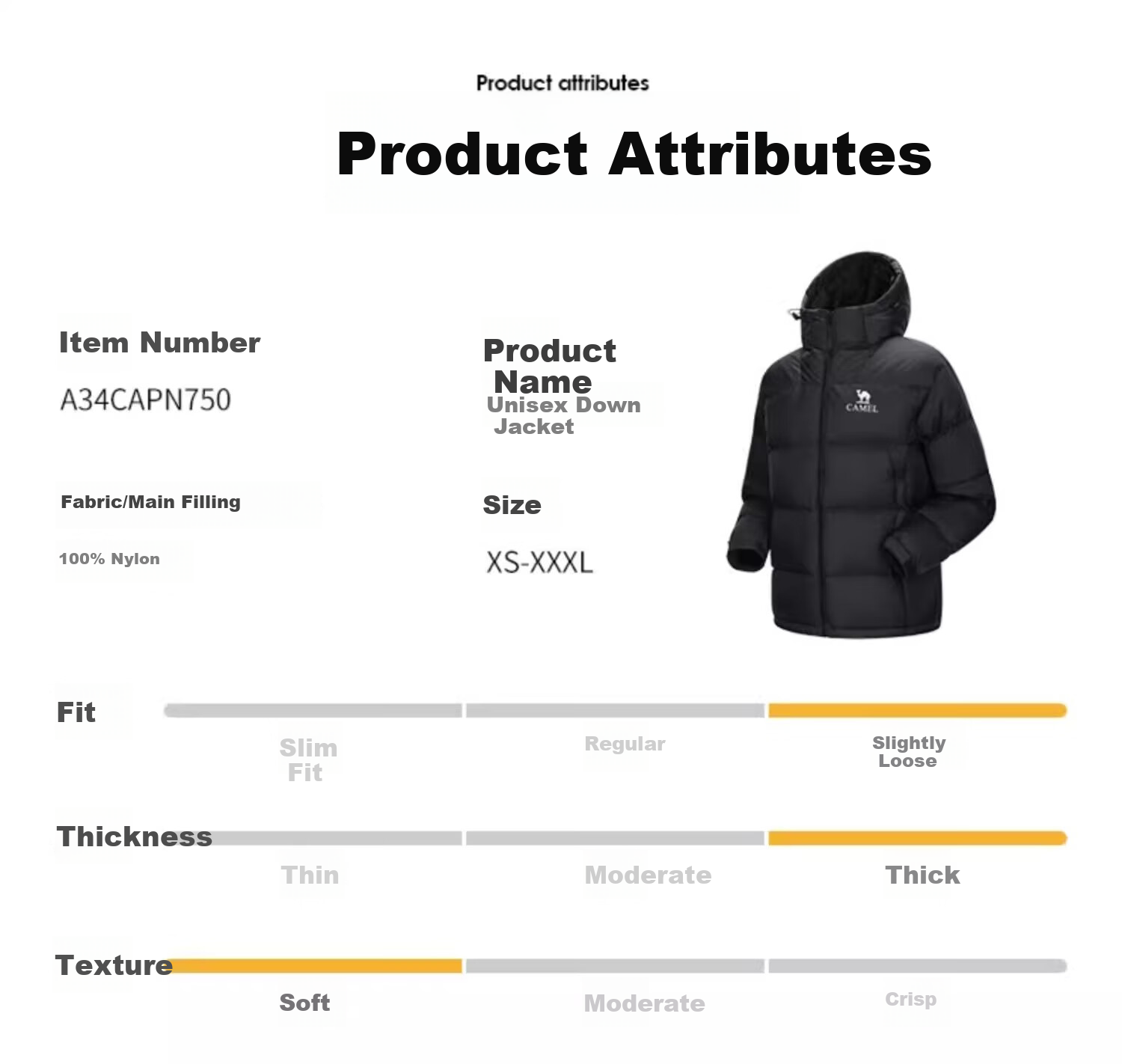 CAMEL Outdoor Down Jacket Unisex Thickened Graphene Warm Water-Repellent Puffer Coat 04/B/D/J Random Delivery 12
