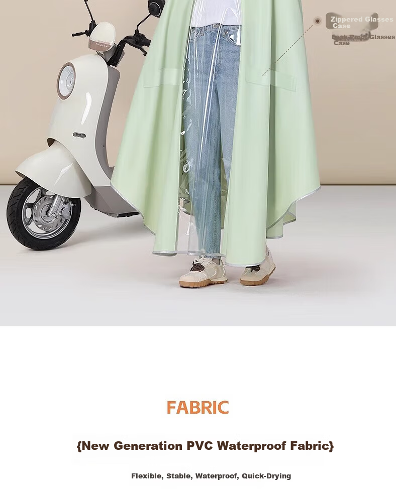 Beimei Electric Scooter Raincoat for Women, One-Piece Full-Body Protection against Wind And Heavy Rain, Adult E-Bike Riding Single-Person Poncho 5