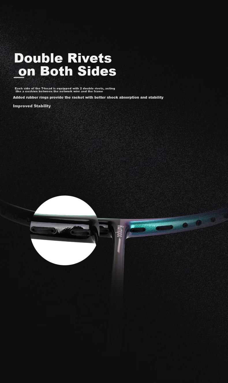 KUMPOO Badminton Racket, Full Carbon Ultra-Light Durable All-Round Model, Xunfeng Deep Forest, Midsummer Green And White String 10