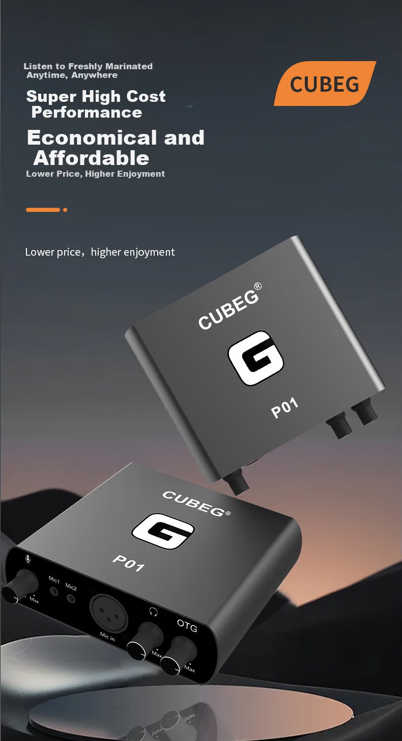CubeGP01 Built-in 48V Professional Software Sound Card Live Streaming Recording Gaming Wired Wireless Recording Professional Streaming Equipment Official Debugging [Requires Computer Connection] 1