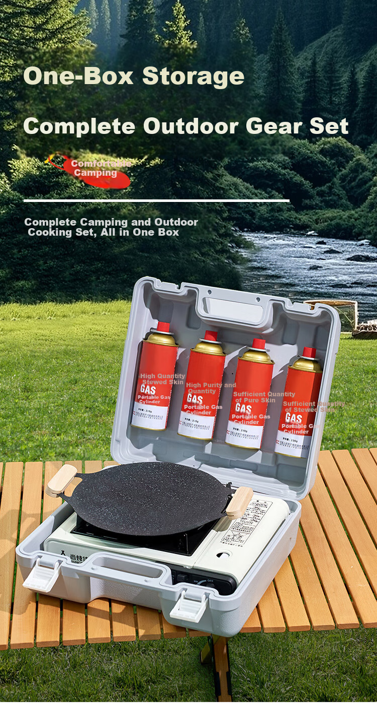 Suncojia Outdoor Cooking Stove Set Portable Gas Stove High Flame Infrared Windproof Picnic Gas Canister Stove 1