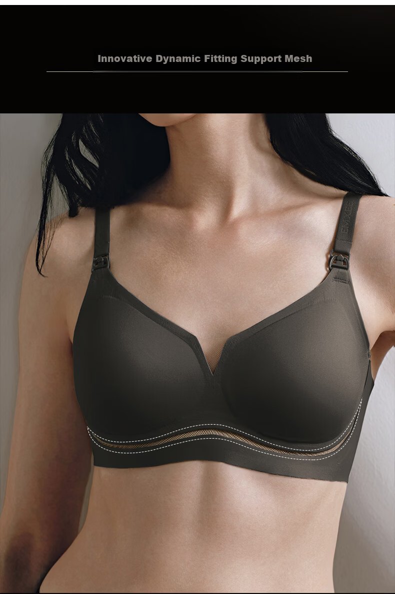 EMXEE Super Leather 3.0 Multi-Dimensional Elastic Support Maternity and Nursing Bra Postpartum Anti-Sagging Bra Blue Smoke Flower Size M 6