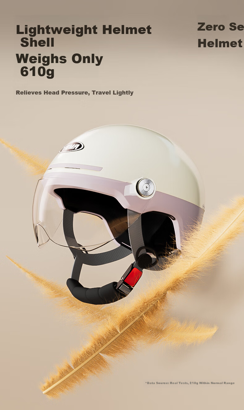 YEMA 3C Certified Electric Vehicle Helmet Women Summer Motorcycle Half Helmet Men New National Standard Class A Summer Sun Protection Lightweight Four Seasons Electric Scooter Safety Helmet 369S Titan 8